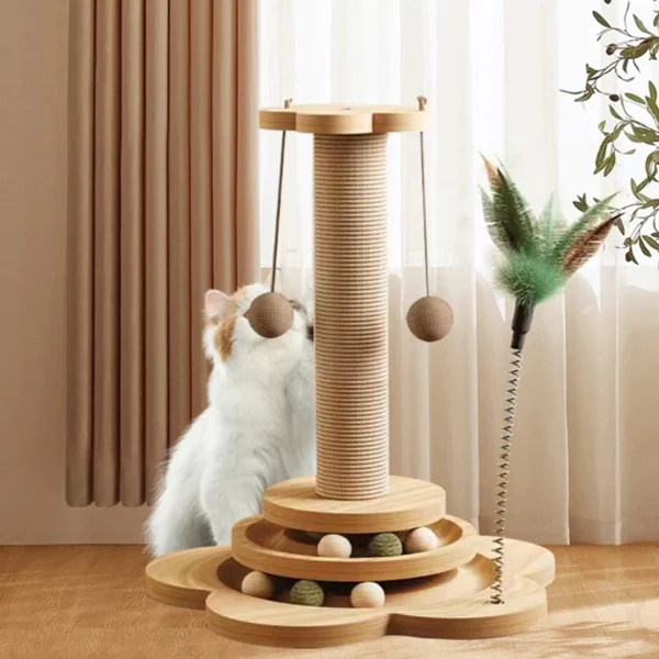 4 in 1 Cat Scratcher Board Pad with Track Balls Toys