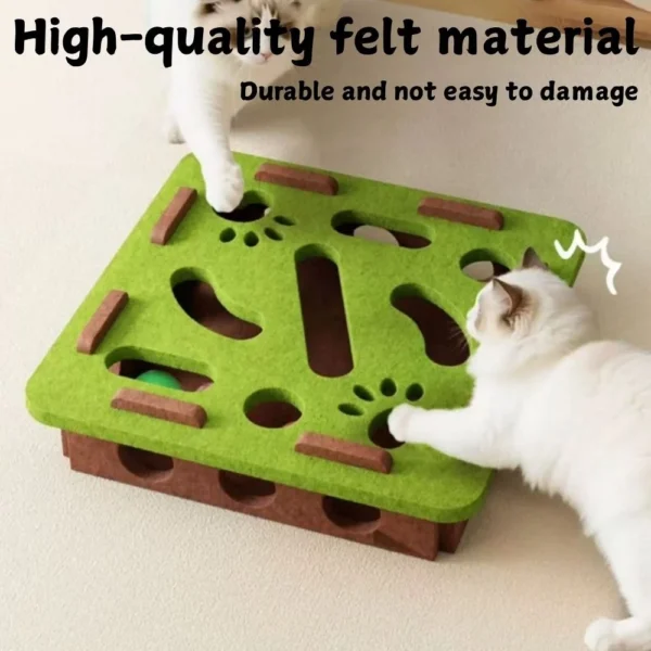 Cat Puzzle Toy Felt Box with Ball