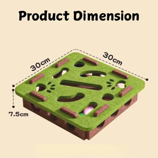 Cat Puzzle Toy Felt Box with Ball