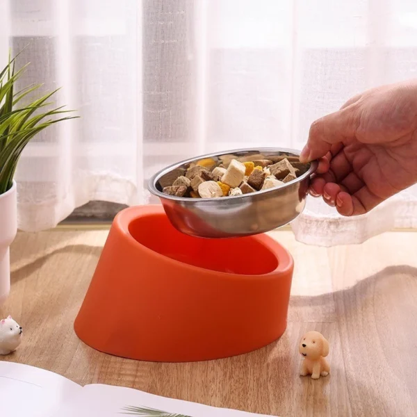 Stainless Steel Pet Incline 15 Degree Elevated Bowl
