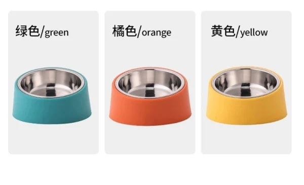 Stainless Steel Pet Incline 15 Degree Elevated Bowl